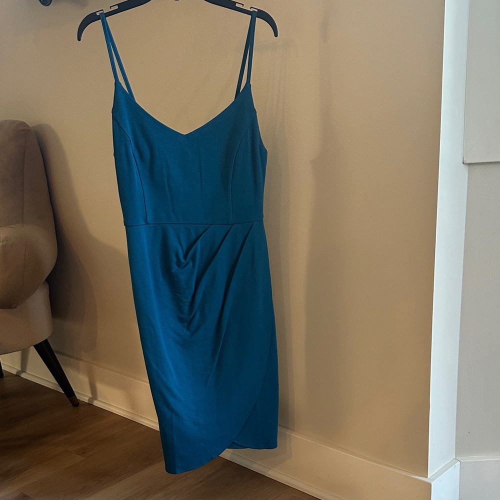 Elegant Blue Spaghetti Strap Dress
